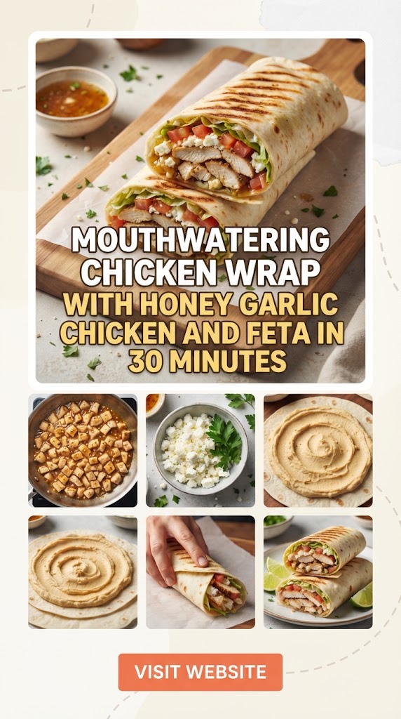 Mouthwatering chicken wrap with honey garlic chicken and feta in 30 Minutes