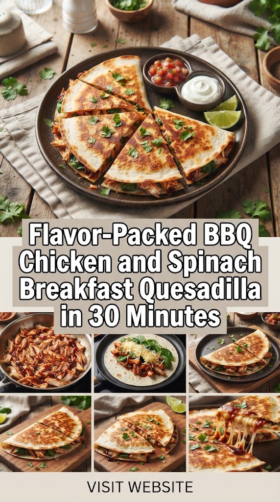 Flavor-Packed BBQ chicken and spinach breakfast quesadilla in 30 Minutes