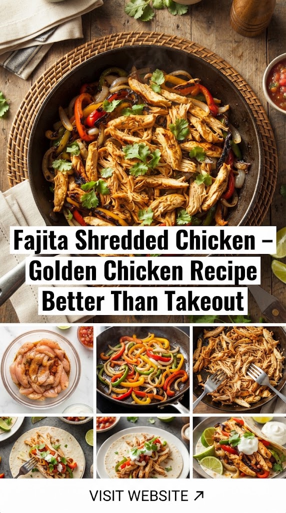 Fajita Shredded Chicken – Golden Chicken Recipe Better Than Takeout