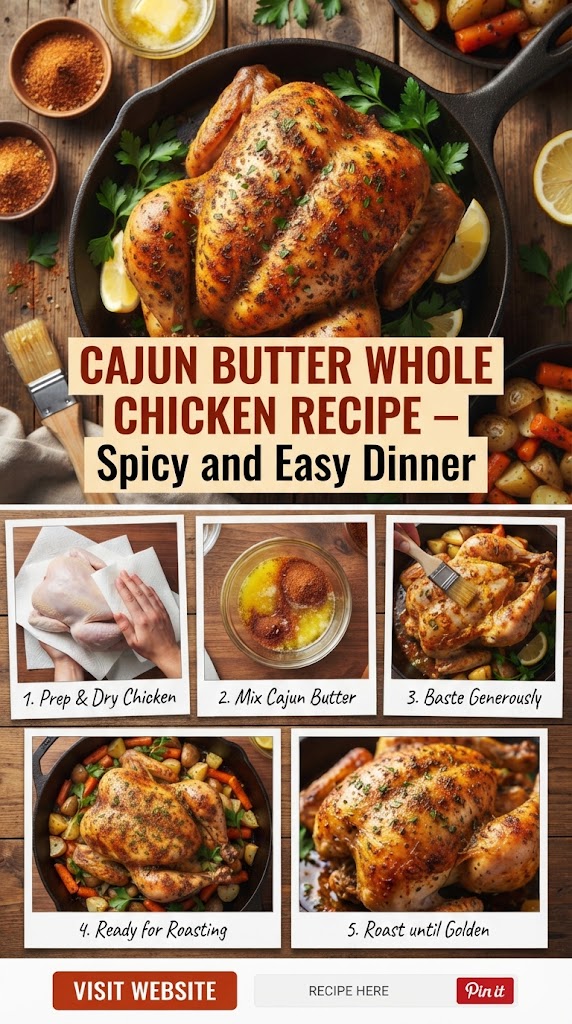 Cajun Butter Whole Chicken Recipe – Spicy and Easy Dinner