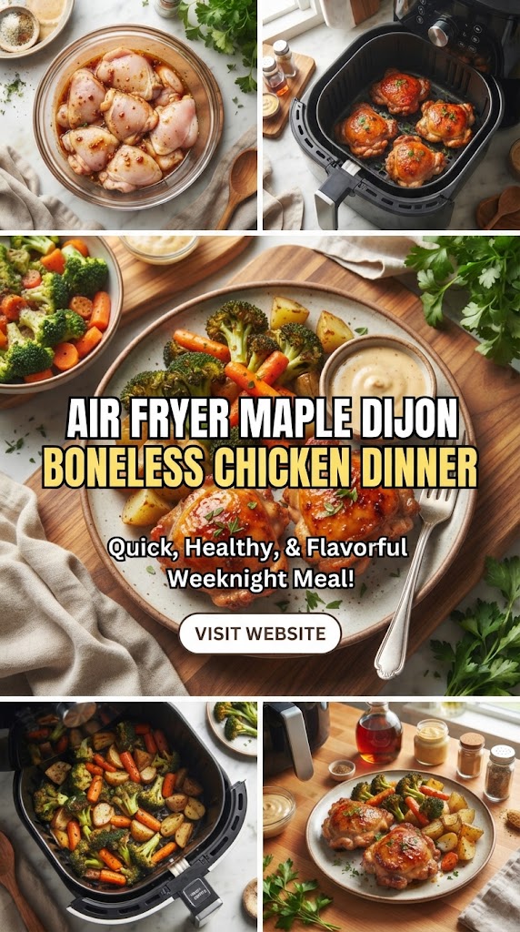Air Fryer Maple Dijon Boneless Chicken Dinner